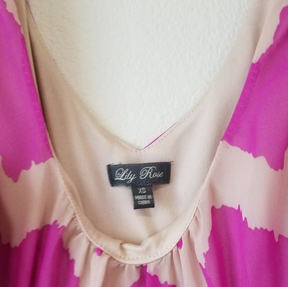 Lily Rose purple and tan chevron dress - Picture 4 of 4